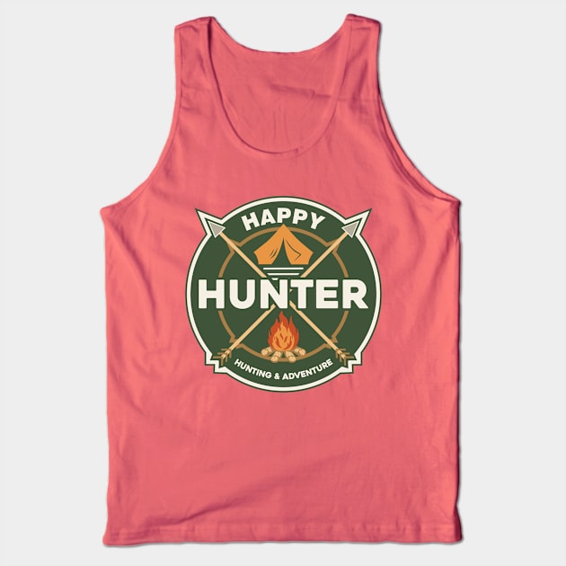 HAPPY HUNTER BADGE Tank Top by beanbeardy